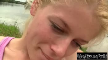 Sweet Cat Sizzles in Outdoor Threesome