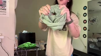 Gym Girl's Seductive Try-On Haul: Big Ass in Gym Shorts