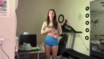 Gym Girl's Seductive Try-On Haul: Big Ass in Gym Shorts