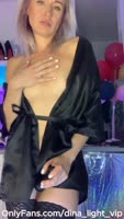 Dina-light's Sultry Solo: Black Lingerie, Blonde Ambition