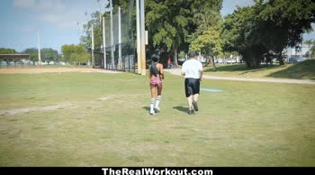 Brittney White's Ebony Fit Frenzy: Rides Big White Cock Post-Workout