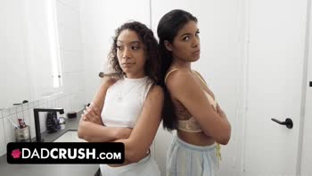 Sarah Lace and Maya Farrell Share a Filthy Rich Stepdad in Raunchy Threesome