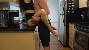 Ohseehere's Hot Kitchen Table Surprise in Black Dress