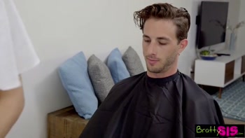 Stepbrother Says, Your mouth around my dick and I'll let you cut my hair!