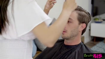 Stepbrother Says, Your mouth around my dick and I'll let you cut my hair!