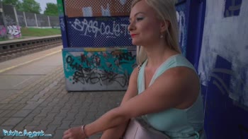 Lily Joy's Big Tit Public Adventure: Train Station Blowjob and Cumshot