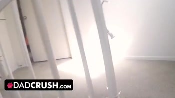DadCrush - Horny Babe Strips Naked And Gets Her Hairy Pussy Plowed Hard By Big Throbbing Cock