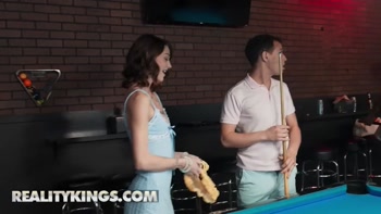 REALITY KINGS - Shrooms Q Gets Naughty With Her Man At The l Hall And Swallows His Cock