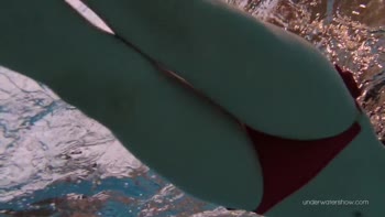 Katy's Underwater Seduction: Brunette Teen (18+) Delights in HD