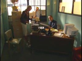 Stunning busty blonde slut gets her pussy screwed hard in the office