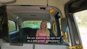 Blonde College Cutie Ann Joy Gets Caught in Fake Taxi Fling