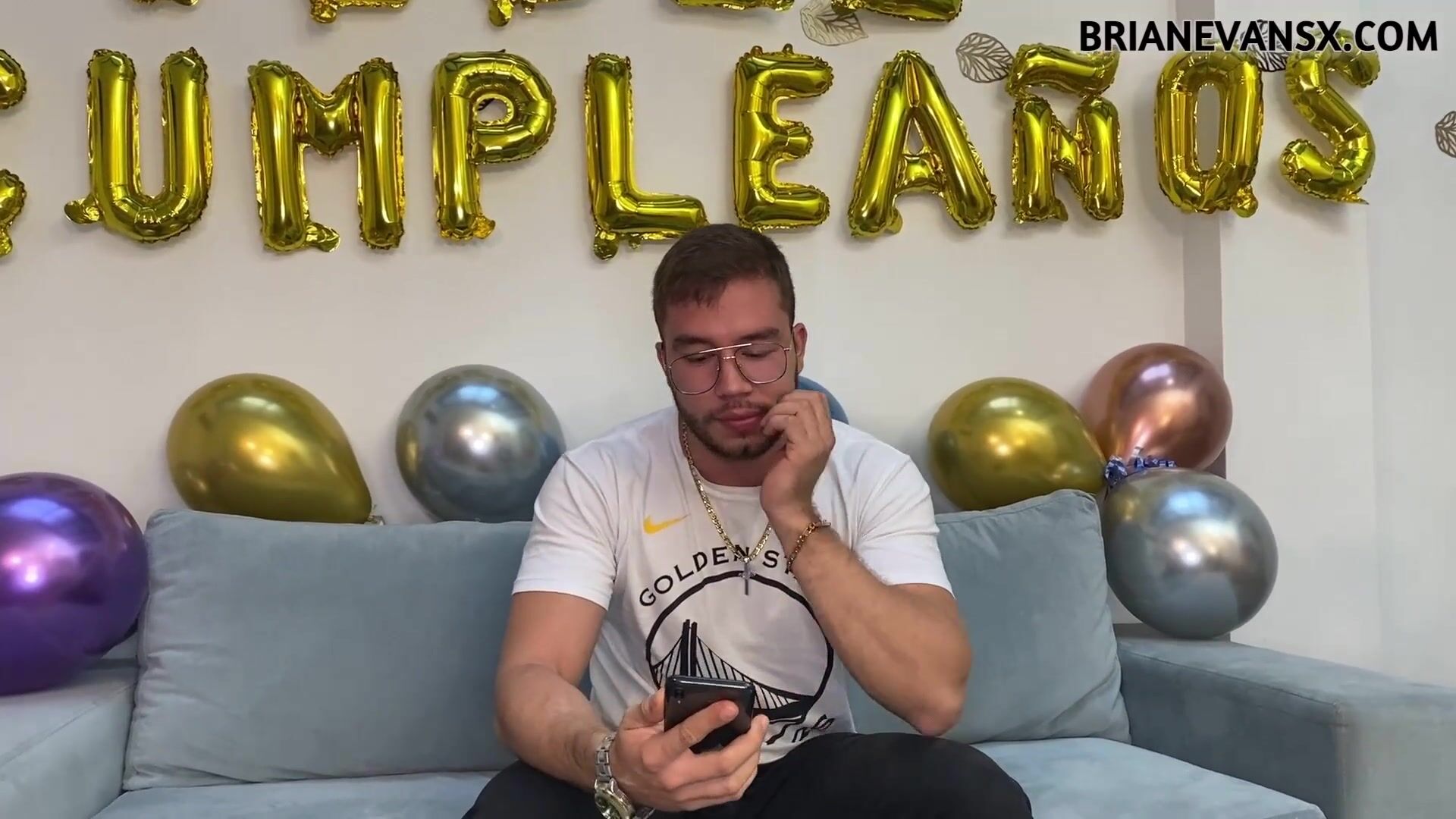 Three Hot Latinas Surprise me for a Foursome on my Special Day, Globes and Cake