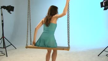 Blonde Teen (18+) Swings into Sensual Solo Scene