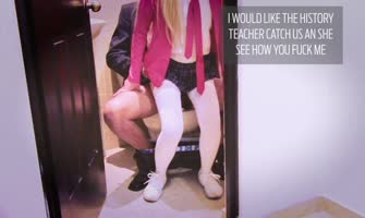 peachandcoxx - Peach's Risky School Bathroom Tryst With Her Young Professor