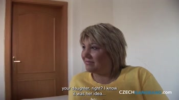 100 guys enjoy a mother and her daughter (Czech Gang Bang)