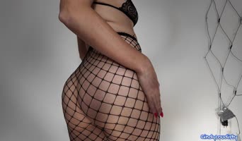 CindyLouDirty's Sensual Fishnet Tease: Fingered Orgasm & Glass Dildo Delight