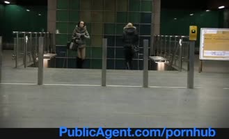 Tiny Amateur Gets Banged by Ticket Inspector in Public
