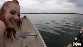 Fishing for Love: Teen (18+) Redhead's Wild Public Blowjob