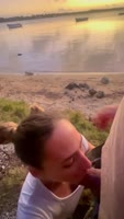 Babyjolies' Island Sunset Seduction: Blowjob & Bukkake