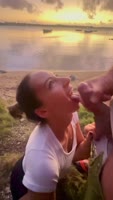 Babyjolies' Island Sunset Seduction: Blowjob & Bukkake