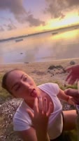 Babyjolies' Island Sunset Seduction: Blowjob & Bukkake