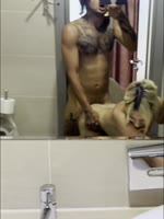 Am1GoTV's Morning Shower Screw: Blonde Babe's Big Ass Doggystyle