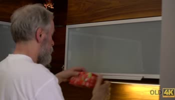 OLD4K. Beauty Takes Part in Passionate Sex with Handsome old Dad