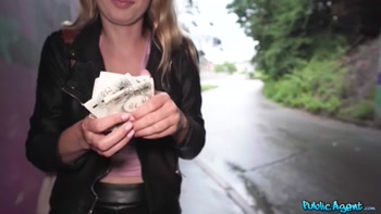 Public Agent FULL SCENE - Cute & hesitant students first public sex in the rain