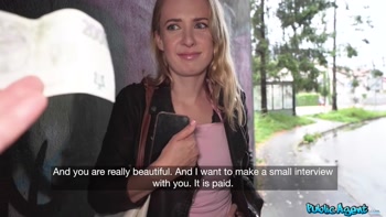 Public Agent FULL SCENE - Cute & hesitant students first public sex in the rain