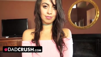 DadCrush - naughty raven-haired babe skipped class and gets her wet pussy fingerfucked