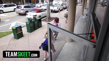 Office Seduction Unleashed: Teen (18+) Brunette Torn Between Colleagues
