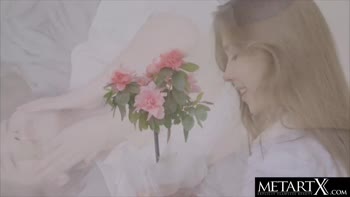 Mila Azul's Kitchen Kink: Solo Tease of Her Voluptuous Natural Boobs