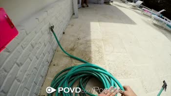 POVD Backyard skinny dipping fuck with brunette Charity Crawford
