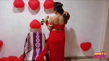 Sultry Indian Cutie Seduces on Valentine's Day with Her Enormous Boobs