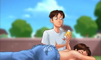 Summer Heat: FuxSand's Romantic Massage in Summertime Saga
