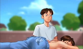 Summer Heat: FuxSand's Romantic Massage in Summertime Saga