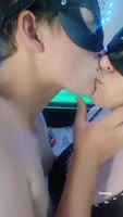 2TWIXSTICKS Sizzle in Scorching Lesbian Kiss & Tit Licking