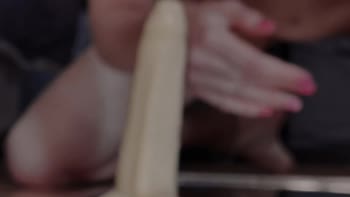 Addieadams' British Bombshell in White Lingerie Blowjob Frenzy