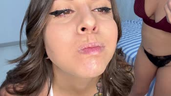 WondersGirlsX's Salty Seduction: Spitting Saliva Kisses & Swapping More