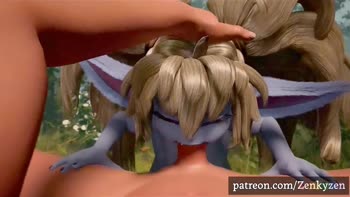 KingVideoHD's Forest Frenzy: Elfa Sucks Big Cock and Takes Creampie