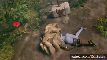 KingVideoHD's Forest Frenzy: Elfa Sucks Big Cock and Takes Creampie