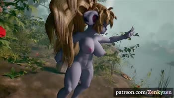 KingVideoHD's Forest Frenzy: Elfa Sucks Big Cock and Takes Creampie