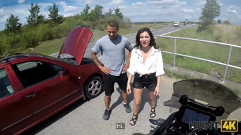 HUNT4K. A bike ride ended up as a perfect outdoor deepthroat and sex