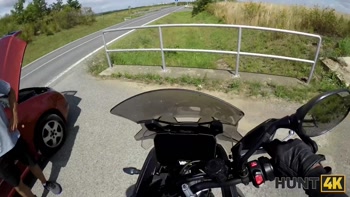 HUNT4K. A bike ride ended up as a perfect outdoor deepthroat and sex
