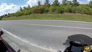 HUNT4K. A bike ride ended up as a perfect outdoor deepthroat and sex