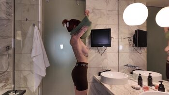 Sally Dinosaur's Tattooed Temptation: Solo Shower Fun