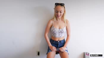 Real Teens (18+) - Petite Blonde Braylin Bailey Gets A Vibrator And Big Cock As A Present