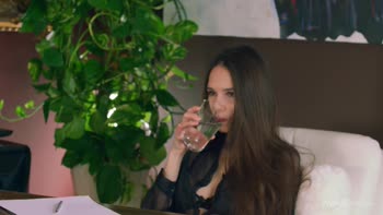 Mia's Sultry Solo: Brunette Beauty Drops Clothes for Intimate Moment
