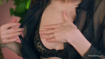 Mia's Sultry Solo: Brunette Beauty Drops Clothes for Intimate Moment