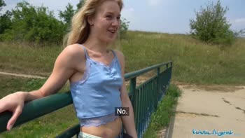Alecia Fox's Forest Fling: Petite Blonde Trades Blows for Bucks